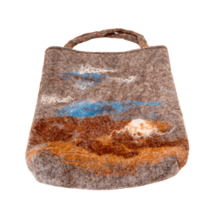 Brown, Blue, and White Tote Bag - Image 2