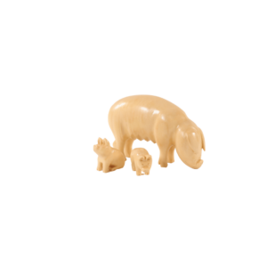 3-Piece Woodcarved Hog and Piglet Set - Image 2