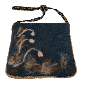 Blue Floral Felted Handbag - Image 2