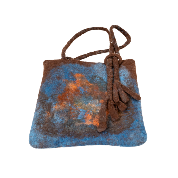 Brown, Orange, and Blue Mini Totebag