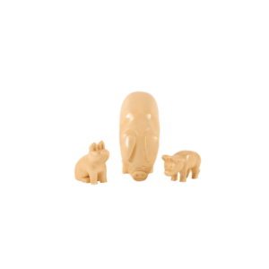 3-Piece Woodcarved Hog and Piglet Set - Image 3