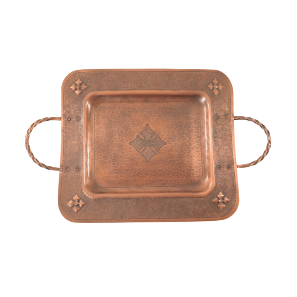 Rectangular Tray with Handles and Quatrefoils