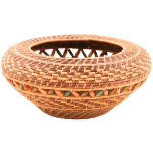 Pine Needle Basket with Beaded Lid - Image 5