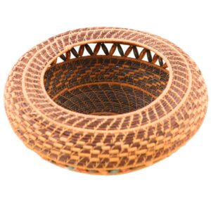 Pine Needle Basket with Beaded Lid - Image 6