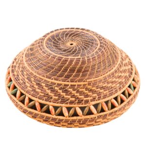 Pine Needle Basket with Beaded Lid - Image 7