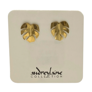 Small Monstera Stud Earrings