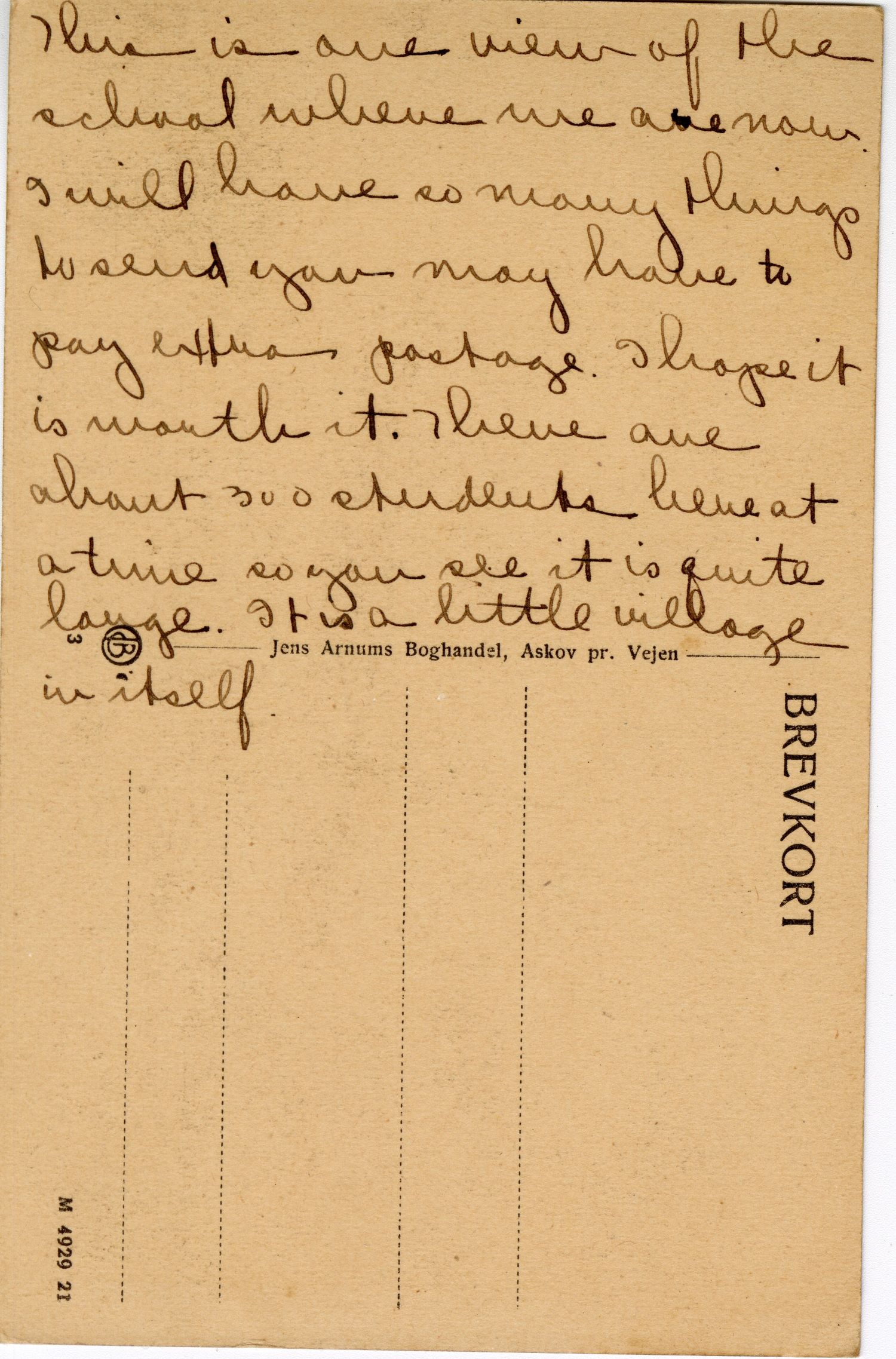 handwritten postcard