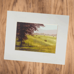 Suzy Deslauriers Print - Bales at Dawn (5 x 7 print / 8 x 10 mat)