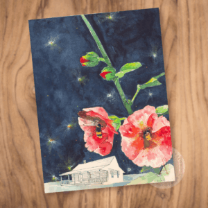 Lightning Bug Cabin by Anne Fain Barralon - Blank Card