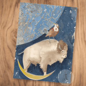 Moon Trip by Anne Fain Barralon - Blank Card