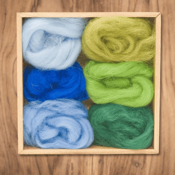 Forest and Sky Wool Roving Set