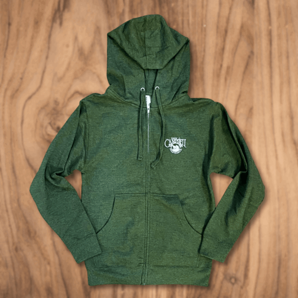 Zip Up Logo Hoodie-Army Heather