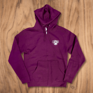 Zip Up Logo Hoodie-Maroon