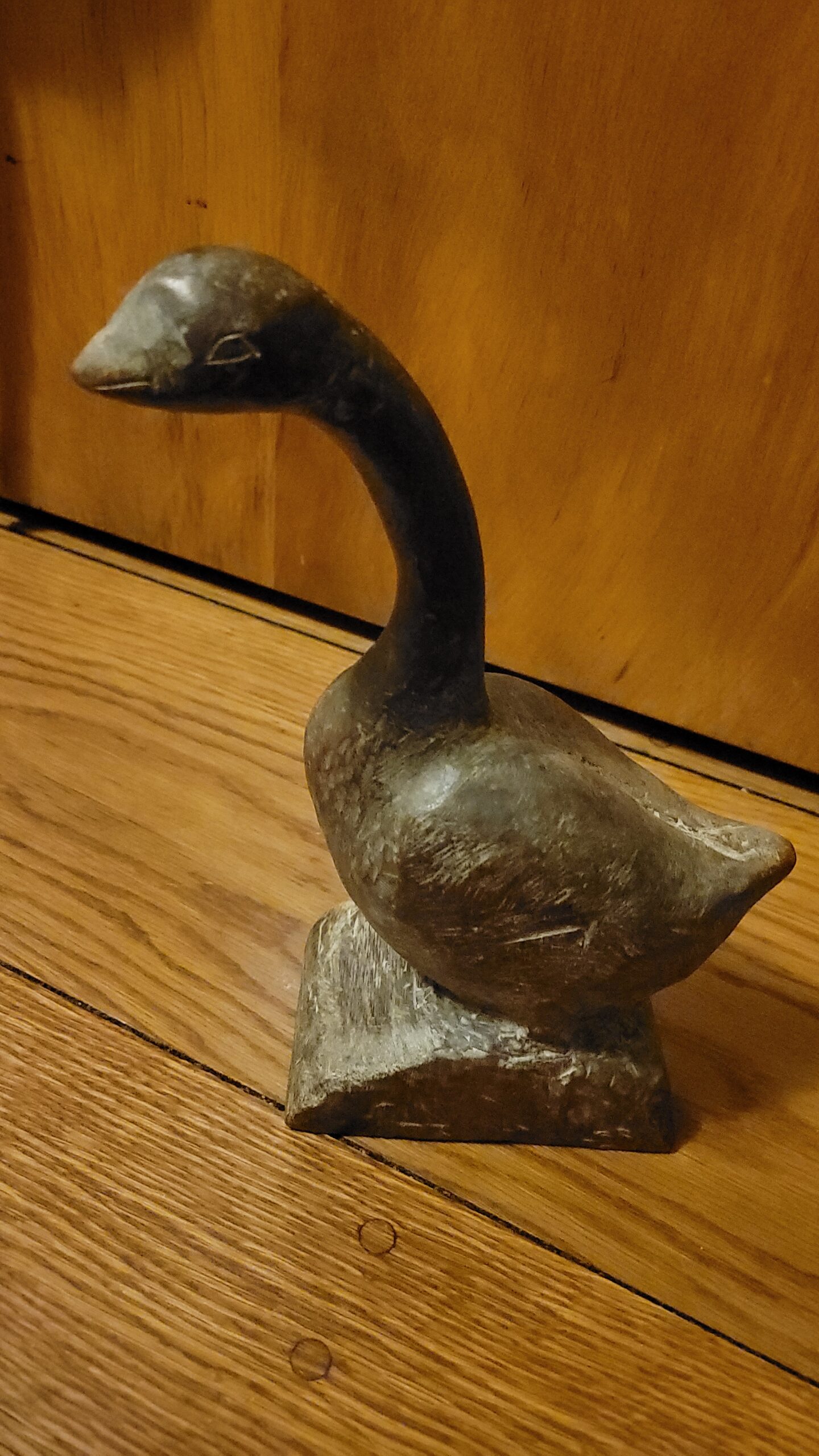 Margaret Hollingsworth goose image 1 roughly carved wood goose
